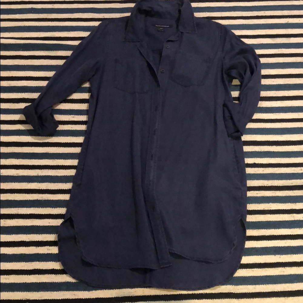 French Connection button down navy dress
